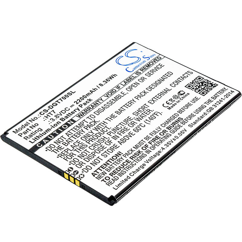 3.8V, 2200mAh, Li-ion Battery fits Doogee, Homtom Ht7, T7, 8.36Wh