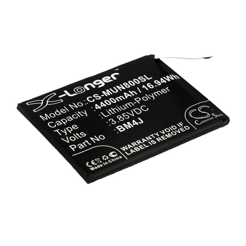 3.85V, 4400mAh, Li-Polymer Battery fits Redmi, M1908c3je, M1908c3jg, 16.94Wh