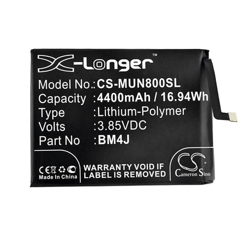 3.85V, 4400mAh, Li-Polymer Battery fits Xiaomi, M1908c3je, M1908c3jg, 16.94Wh