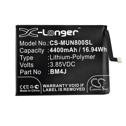 3.85V, 4400mAh, Li-Polymer Battery fits Xiaomi, M1908c3je, M1908c3jg, 16.94Wh