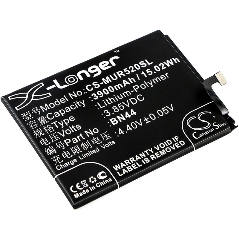 3.85V, 3900mAh, Li-Polymer Battery fits Redmi, 5 Plus, 5 Plus Dual Sim, 15.015Wh