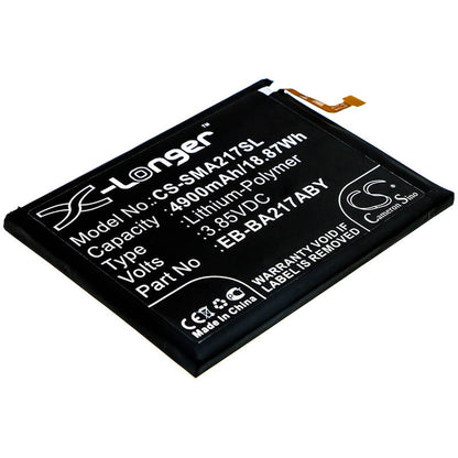 3.85V, 4900mAh, Li-Polymer Battery fits Samsung, Galaxy A21s 2020, Sm-a217f, 18.865Wh