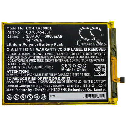 3.8V, 3800mAh, Li-Polymer Battery fits Blu, G8 G0170, V0450uu, 14.44Wh