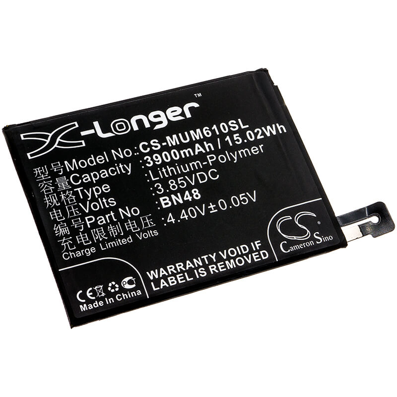 3.85V, 3900mAh, Li-Polymer Battery fits Xiaomi, M1806e7tc, M1806e7te, 15.015Wh