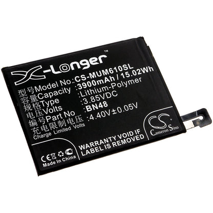 3.85V, 3900mAh, Li-Polymer Battery fits Redmi, M1806e7tc, M1806e7te, 15.015Wh