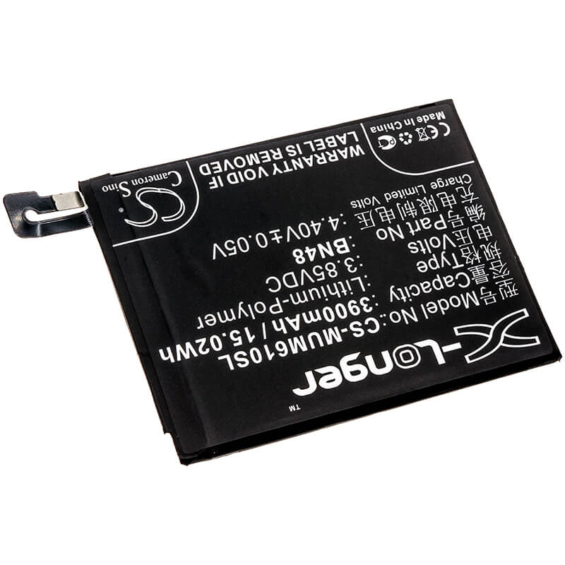 3.85V, 3900mAh, Li-Polymer Battery fits Redmi, M1806e7tc, M1806e7te, 15.015Wh