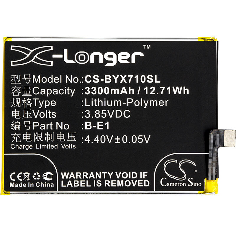 3.85V, 3300mAh, Li-Polymer Battery fits Vivo, Y71, Y71 Dual Sim, 12.705Wh