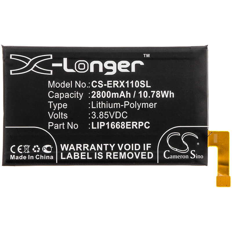3.85V, 2800mAh, Li-Polymer Battery fits Sony, I3113, I3123, 10.78Wh