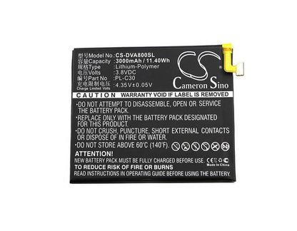 3.8V, 3000mAh, Li-Polymer Battery fits Doov, A8, 11.4Wh