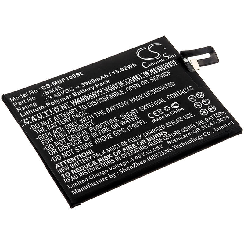 3.85V, 3900mAh, Li-Polymer Battery fits Pocophone, M1805e10a, Poco F1, 15.015Wh