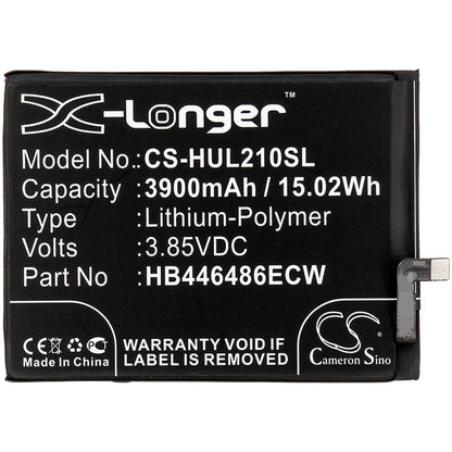 3.85V, 3900mAh, Li-Polymer Battery fits Huawei, P Smart Pro 2019, P Smart Z, 15.015Wh