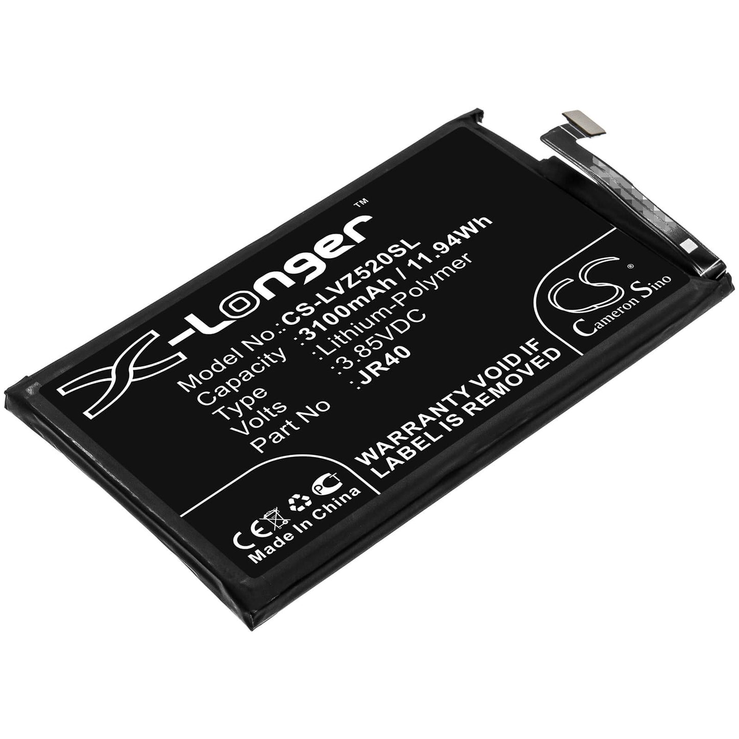 3.85V, 3100mAh, Li-Polymer Battery fits Lenovo, L78031, L78032, 11.935Wh