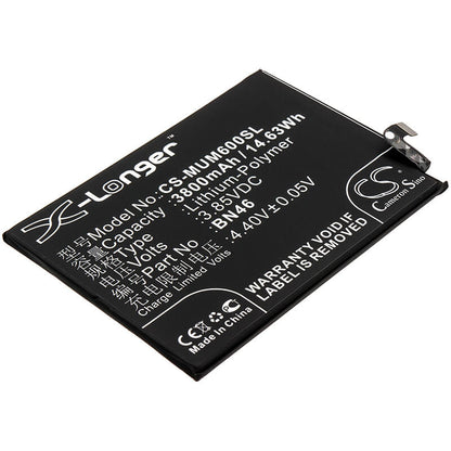 3.85V, 3800mAh, Li-Polymer Battery fits Redmi, Note 6, Note 8, 14.63Wh