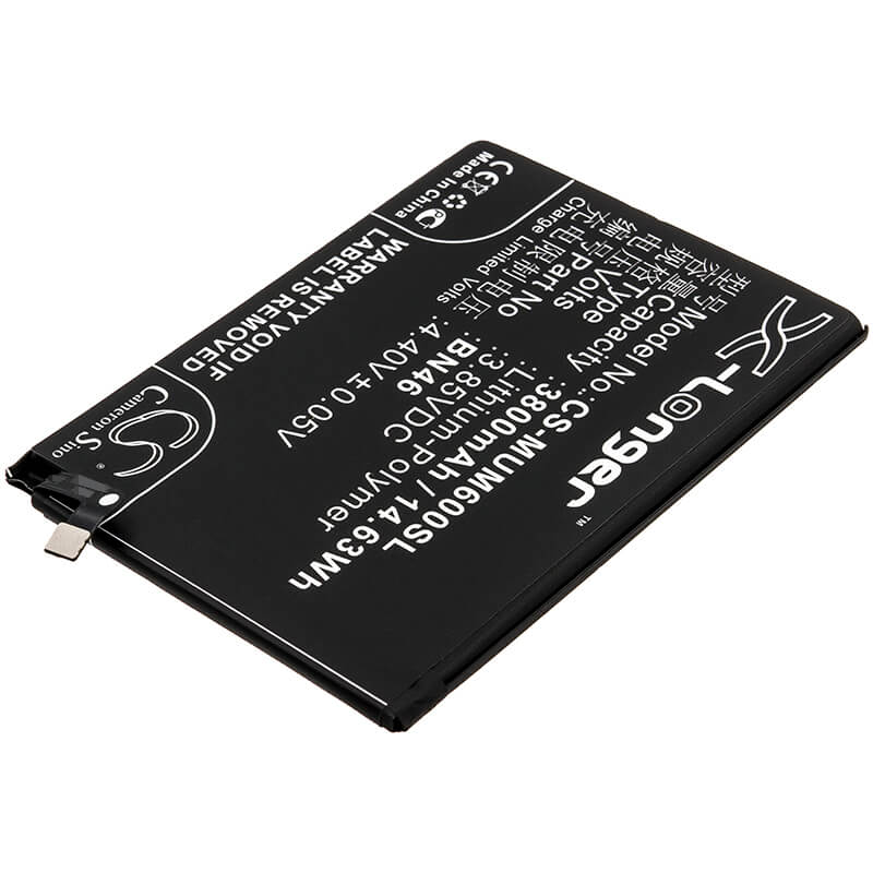 3.85V, 3800mAh, Li-Polymer Battery fits Xiaomi, Redmi Note 6, 14.63Wh