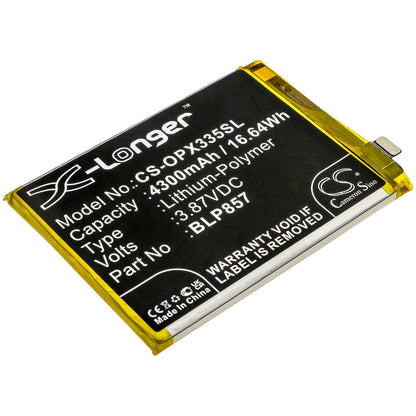 3.87V, 4300mAh, Li-Polymer Battery fits Oppo, Realme Gt Neo, Realme Gt Neo 5g 2021, 16.641Wh