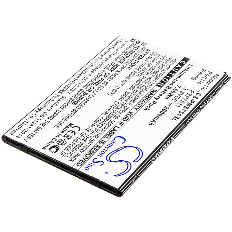 3.8V, 2000mAh, Li-ion Battery fits Prestigio, Psp7511duo, 7.6Wh