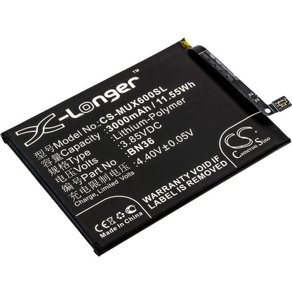 3.85V, 3000mAh, Li-Polymer Battery fits Xiaomi, M1804d2sc, M1804d2se, 11.55Wh
