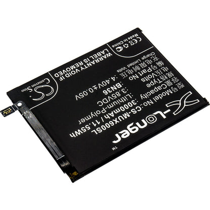 3.85V, 3000mAh, Li-Polymer Battery fits Xiaomi, M1804d2sc, M1804d2se, 11.55Wh