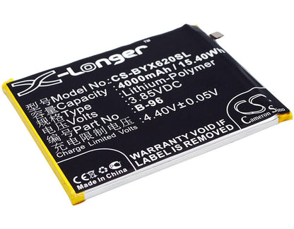 3.85V, 4000mAh, Li-Polymer Battery fits Bbk, Vivo X6 Plus A, Vivo X6 Plus A Dual Sim Td-lte, 15.4Wh