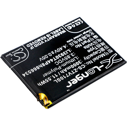 3.85V, 3000mAh, Li-Polymer Battery fits Zte, Blade V7 Max, Blade V7 Max Dual Sim, 11.55Wh