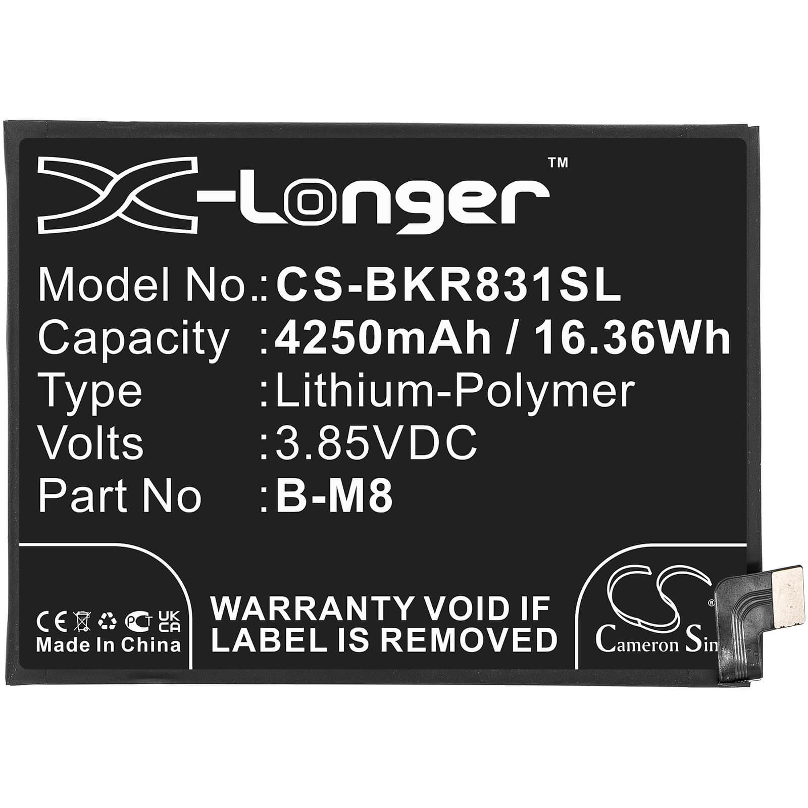 3.85V, 4250mAh, Li-Polymer Battery fits Vivo, Neo 3, R831k, 16.3625Wh