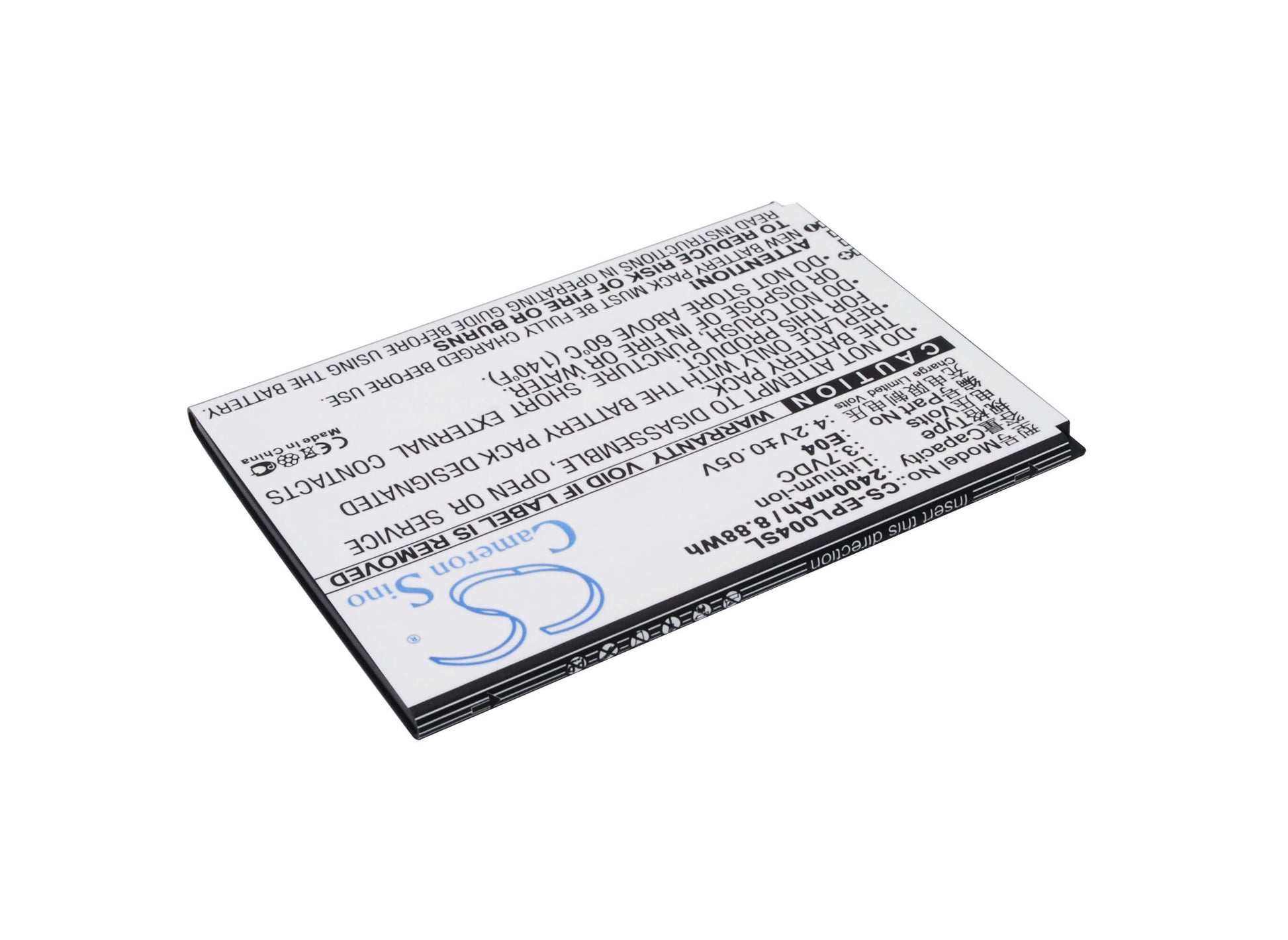 3.7V, 2400mAh, Li-ion Battery fits Elephone, Ecoo E04, 8.88Wh