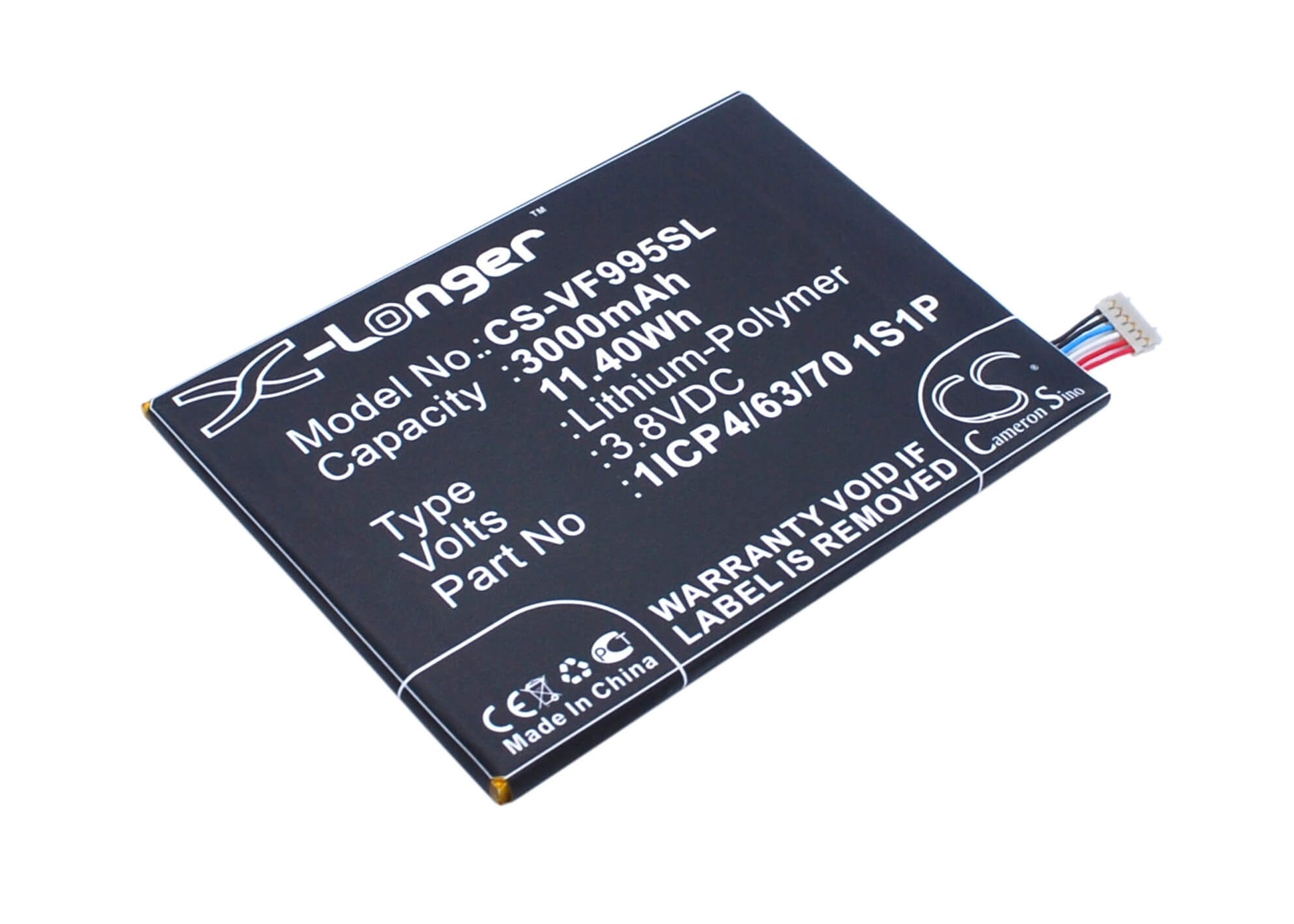 3.8V, 3000mAh, Li-Polymer Battery fits Vodafone, Smart Ultra 6, V995, 11.4Wh