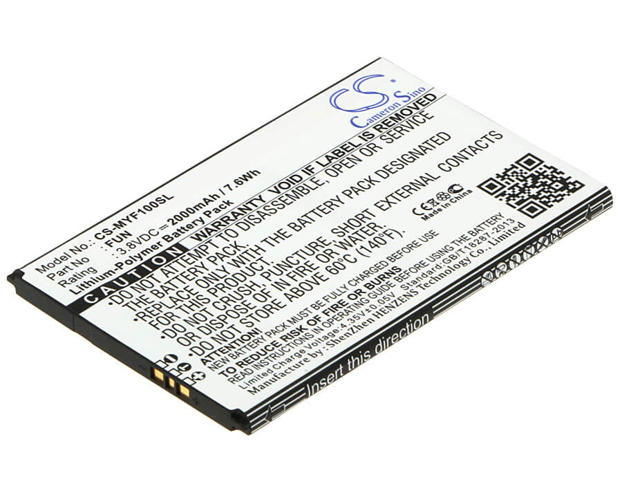 3.8V, 2000mAh, Li-Polymer Battery fits Myphone, Fun, 7.6Wh