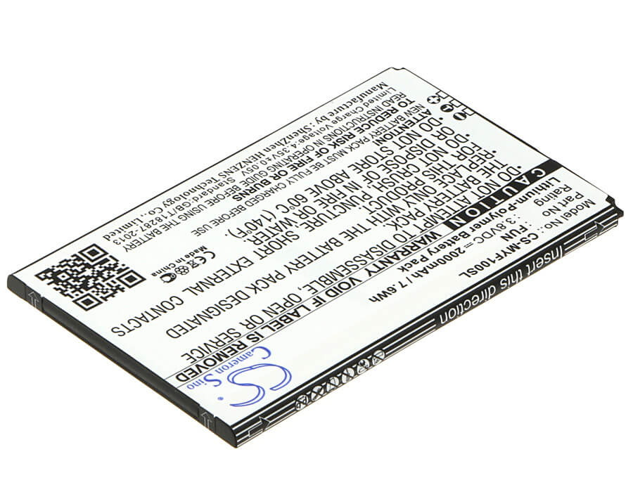 3.8V, 2000mAh, Li-Polymer Battery fits Myphone, Fun, 7.6Wh