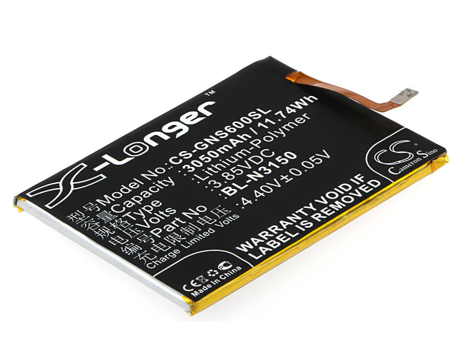 3.85V, 3050mAh, Li-Polymer Battery fits Blu, V0050uu, Vivo 5, 11.7425Wh