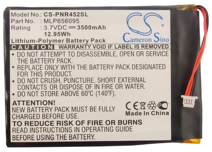 3.7V, 3500mAh, Li-Polymer Battery fits Pandigital, Nova, R70a200, 12.95Wh