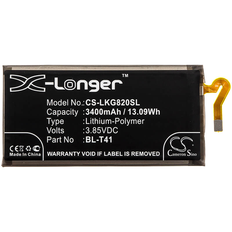 3.85V, 3400mAh, Li-Polymer Battery fits Lg, G8 Thinq, G8 Thinq Lm-g820qm, 13.09Wh