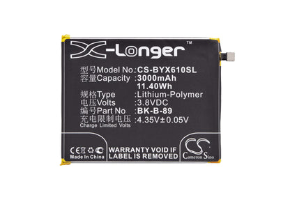 3.8V, 3000mAh, Li-Polymer Battery fits Bbk, Vivo X6 Plus, Vivo X6 Plus D, 11.4Wh