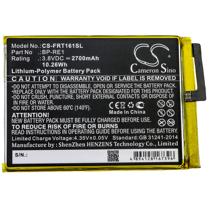 3.8V, 2700mAh, Li-Polymer Battery fits Freetel, Ftj161b, Ftj161b-rei, 10.26Wh