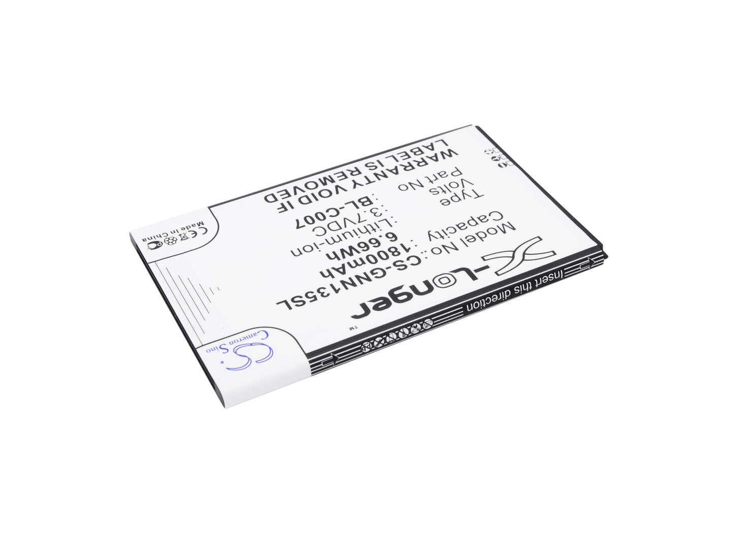3.7V, 1800mAh, Li-ion Battery fits Fly, Iq230, 6.66Wh