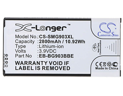 CS-SMG903XL, Mobile, Smartphone 3.9V, 2800mAh, Li-ion Battery fits Samsung, Galaxy S5 Neo, Galaxy S5 Neo Duos, 10.92Wh