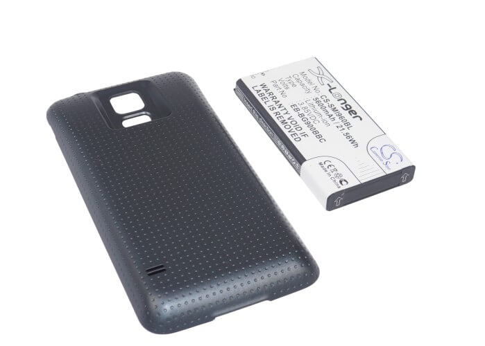 Charcoal Black, 3.85V, 5600mAh, Li-ion Battery fits Samsung, Galaxy S5, Galaxy S5 Lte, 21.56Wh