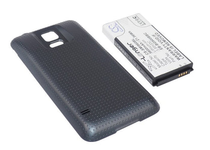 Charcoal Black, 3.85V, 5600mAh, Li-ion Battery fits Samsung, Galaxy S5, Galaxy S5 Lte, 21.56Wh