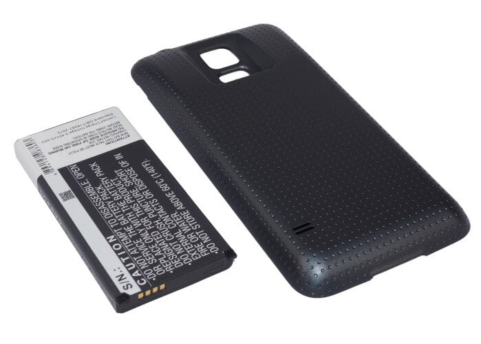 Charcoal Black, 3.85V, 5600mAh, Li-ion Battery fits Samsung, Galaxy S5, Galaxy S5 Lte, 21.56Wh