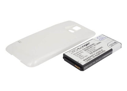 White, 3.85V, 5600mAh, Li-ion Battery fits Samsung, Galaxy S5, Galaxy S5 Lte, 21.56Wh