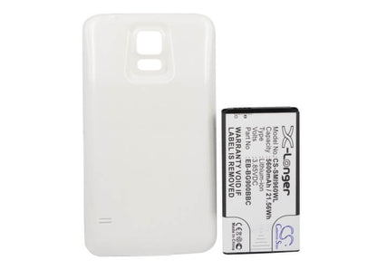 White, 3.85V, 5600mAh, Li-ion Battery fits Samsung, Galaxy S5, Galaxy S5 Lte, 21.56Wh
