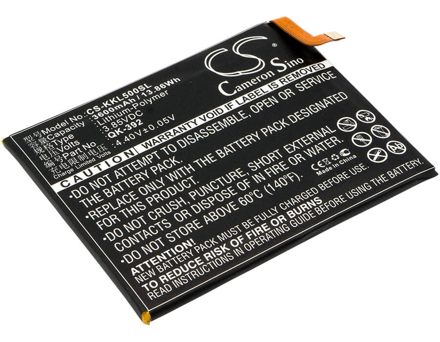 3.85V, 3600mAh, Li-Polymer Battery fits Qihoo, 1509-a00, 360 Q5 Plus, 13.86Wh