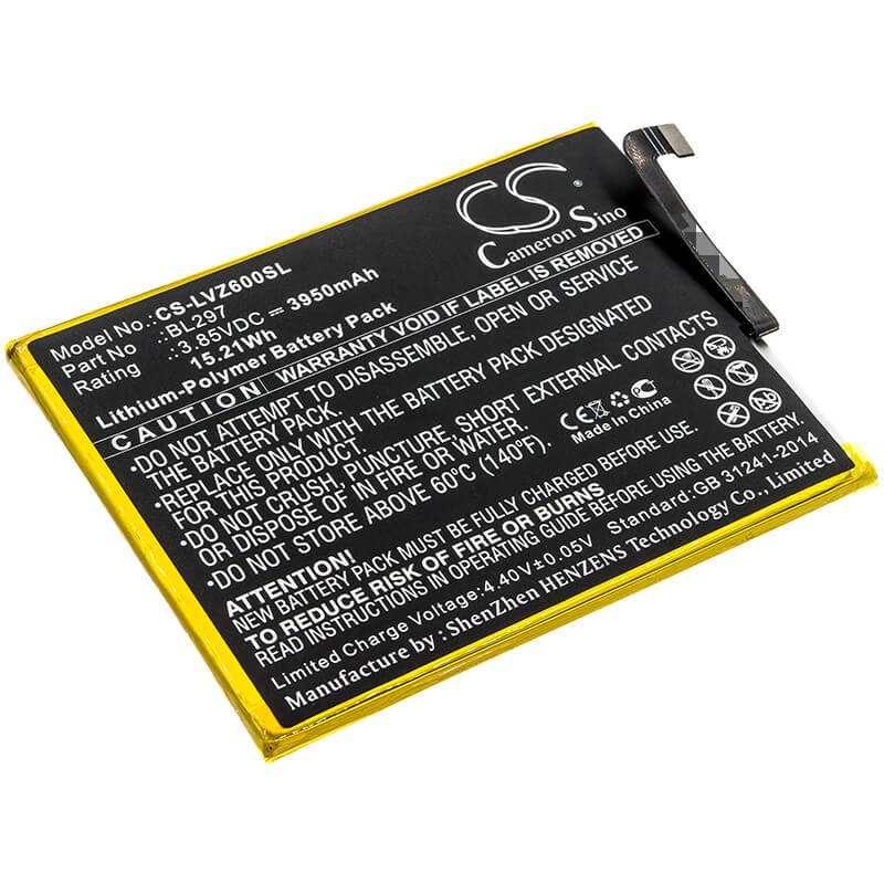 3.85V, 3950mAh, Li-Polymer Battery fits Lenovo, Z6 Lite, Z6 Youth, 15.2075Wh