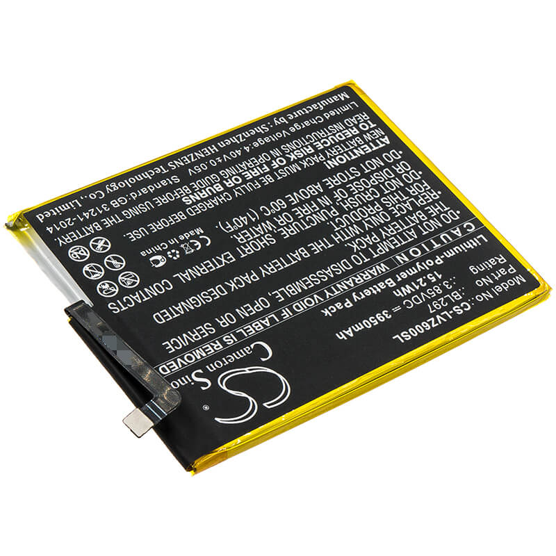 3.85V, 3950mAh, Li-Polymer Battery fits Lenovo, Z6 Lite, Z6 Youth, 15.2075Wh