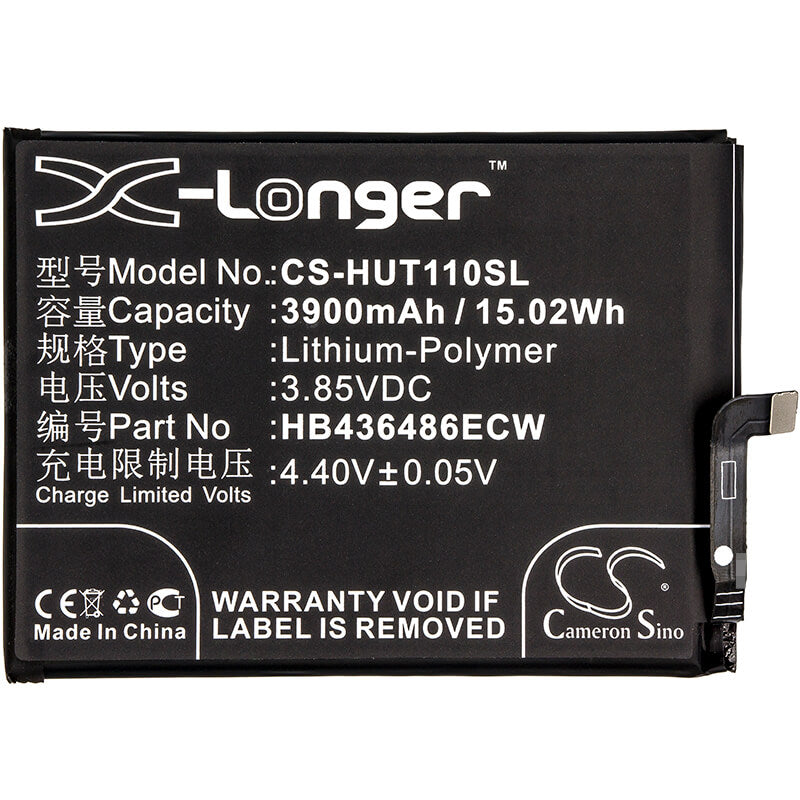 3.85V, 3900mAh, Li-Polymer Battery fits Huawei, Bla-al00, Bla-l09, 15.015Wh