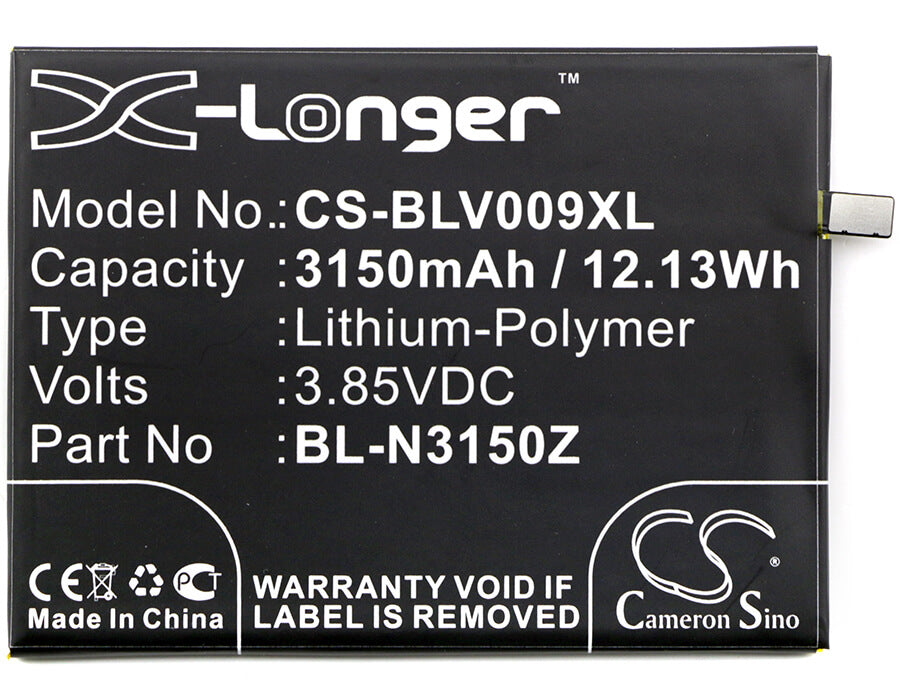3.85V, 3150mAh, Li-Polymer Battery fits Gionee, Elife S6s, S6s, 12.1275Wh