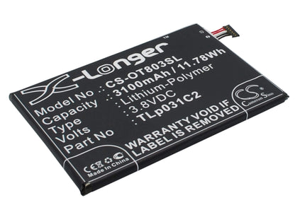 3.8V, 3100mAh, Li-Polymer Battery fits Alcatel, M811, M812, 11.78Wh
