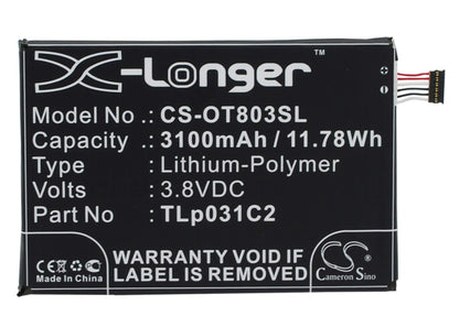 3.8V, 3100mAh, Li-Polymer Battery fits Orange, Nura, 11.78Wh