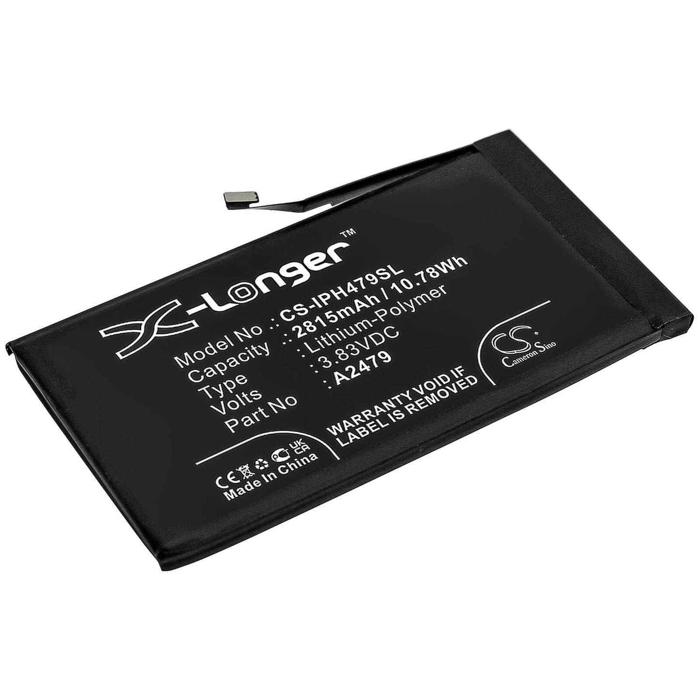3.83V, 2815mAh, Li-Polymer Battery fits Apple, Iphone 12, 10.78145Wh