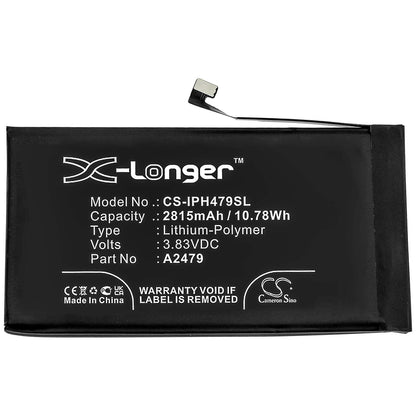 3.83V, 2815mAh, Li-Polymer Battery fits Apple, Iphone 12, 10.78145Wh